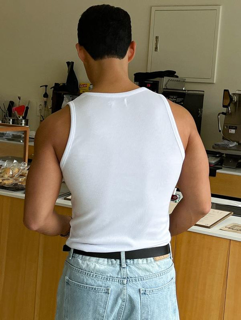Summer Tank Top Scoop Neck Knit Gym Workout Muscle Tank Undershirt Sleeveless Shirts